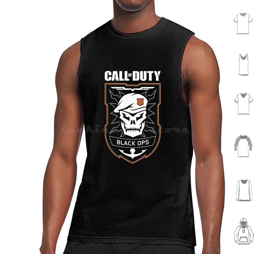 Skull With Hat Tank Tops Print Cotton Pc One Ps4 World At War Ghosts Black Ops 3 Zombies Black Ops Black Ops Advanced