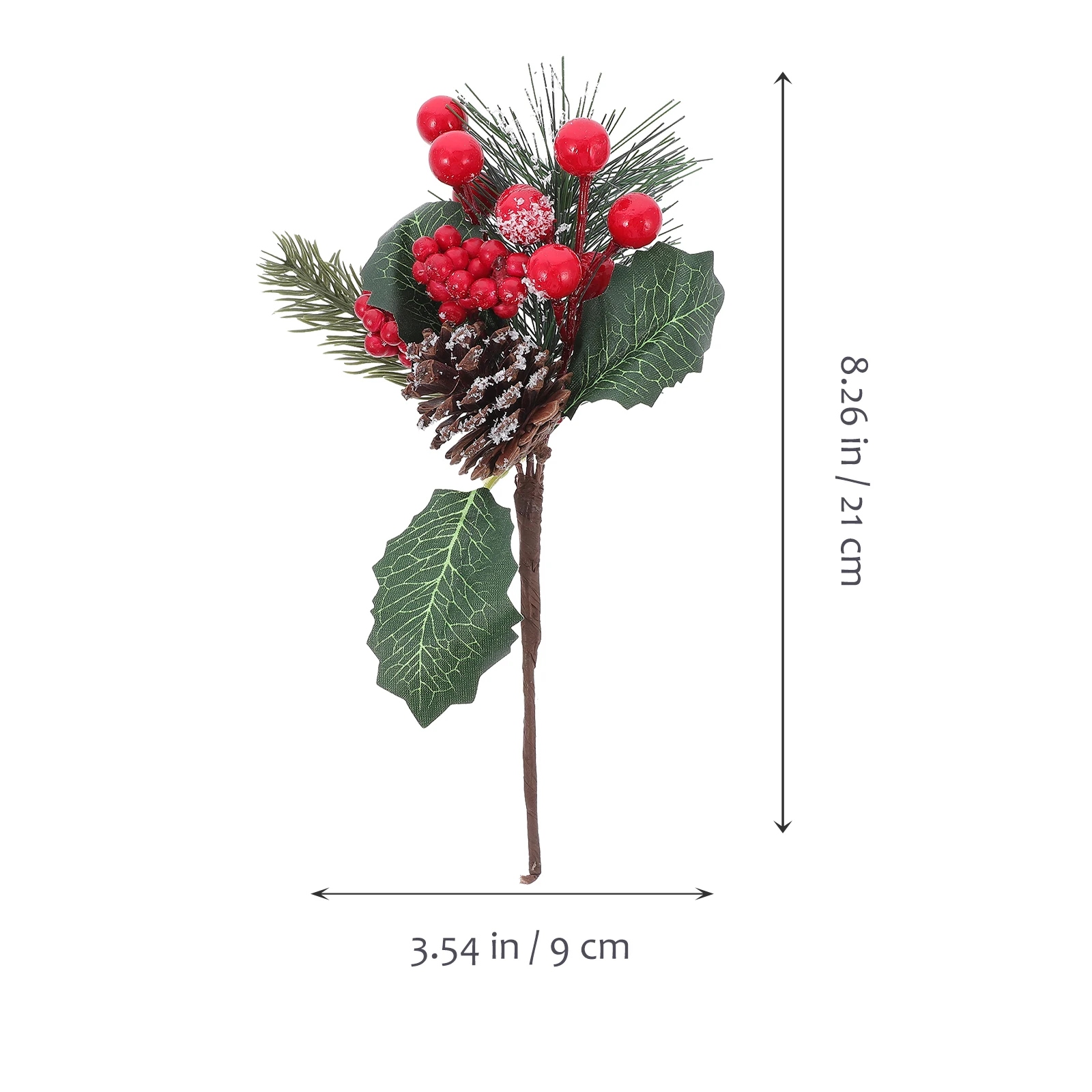 

8 Pcs Pineapple Red Fruit Twig Fake Needles Cones Faux Simulation Pvc Christmas Tree Decor