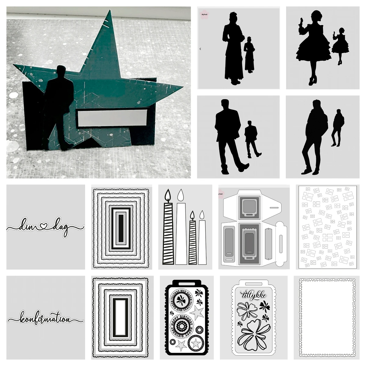 

Outline Bubble Edge Frames Metal Cutting Dies DIY Scrapbooking Photo Album Decorative Embossing Paper Card Gift Box Crafts Die