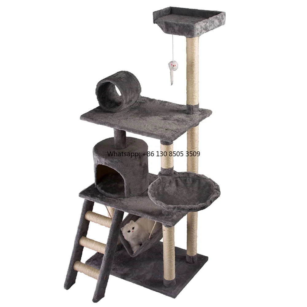 Manufacturer Wholesale Big Wooden Scratcher Tower Cat Tree House