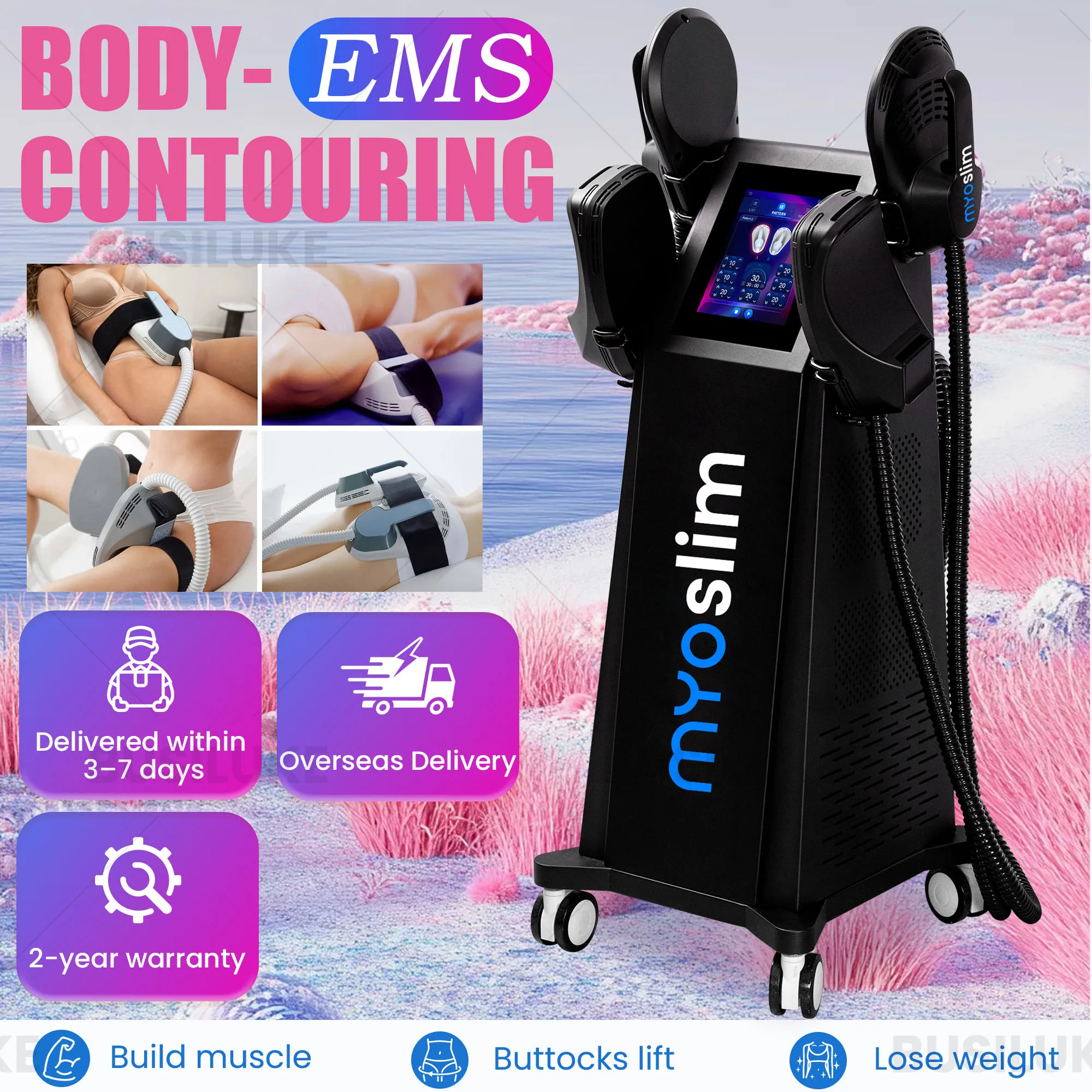 EMS 6500W 15T Vertical 4 Handles Electromagnetic Body Sculpting Machine 200Hz Muscle Toning Arm Thigh Beauty Salon Equipment CE