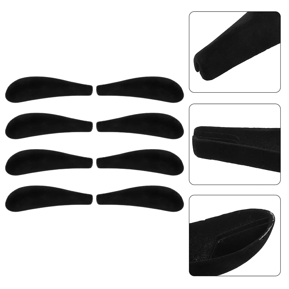 

8Pcs Flocking Hanger Shoulder Pads Thickened Widened Design Prevent Bumps for Home Black Shoulder Hangers Flocking Hanger Pads