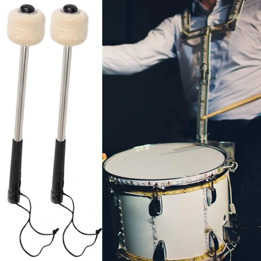 Instrument Sticks Flexible drum hammer Lightweight Ergonomics Handle High Quality White Classic Metal Drum Stick with Rope