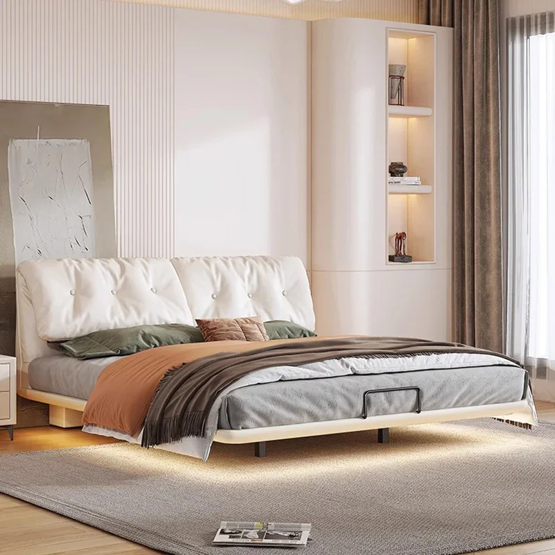 Cute White Bed Cream Cloud Salon Events Aesthetic Save Space Soft Cheap Bed Chinese Interior Camas De Casal Trendy Furniture