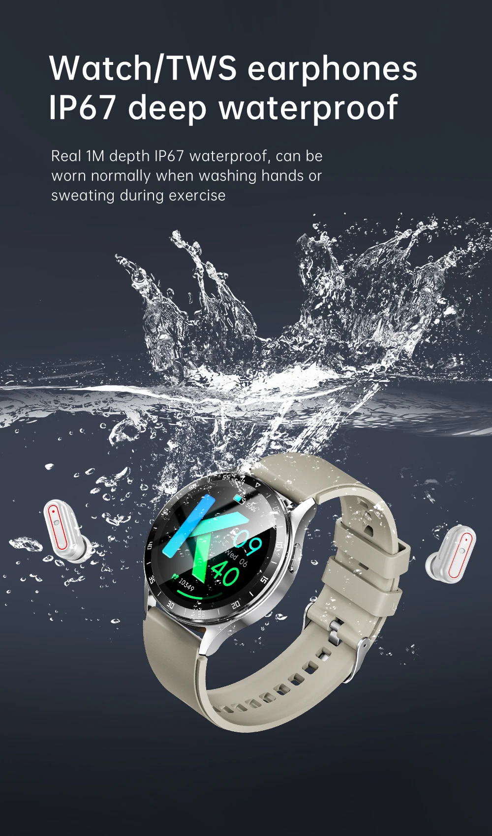 MAOYUAN X10 Earphones Smart Watch TWS 2-in-1 Wireless Bluetooth Dual Earphones Connection Mobile Fitness Sports Smart Watch