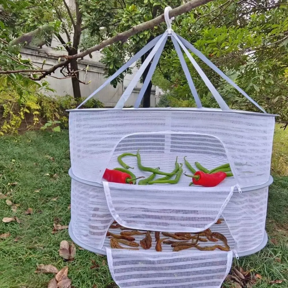 1-3 Layers Drying Net Herb Dryer Mesh Vegetable Food Fish Hanging Drying Rack Clothes Dry Net Hanging Drying Rack