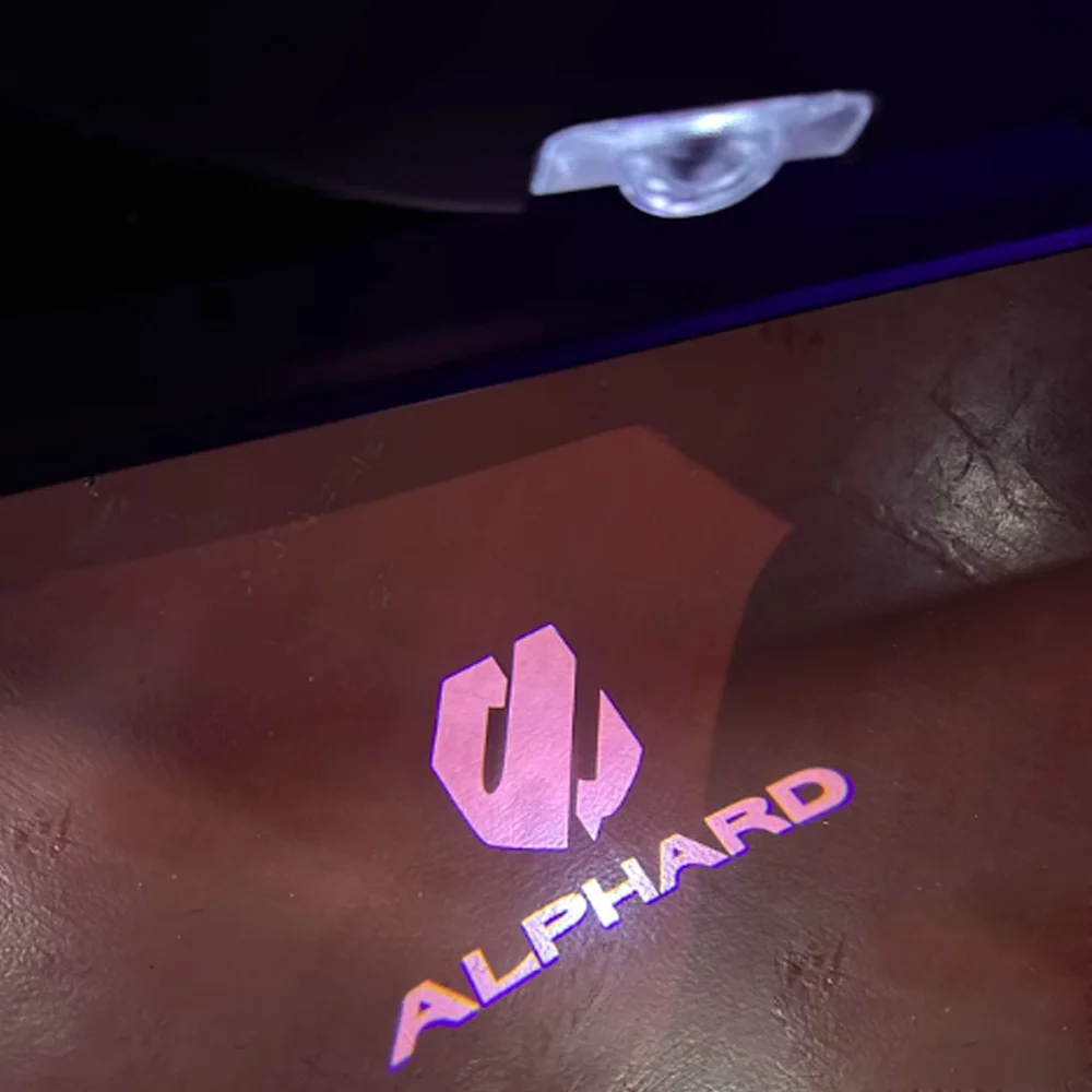 

Значок алфара Ghost Light Светодиодный светильник для дверей и ковров для Toyota Alphard Стайлинг автомобиля Toyota Добро пожаловать Свет Светодиодная атмосферная лампа