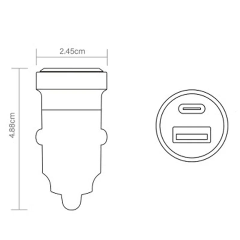 For Car Charger Pd30W Fast Charging Conversion Plug Car with USB One for Two Car