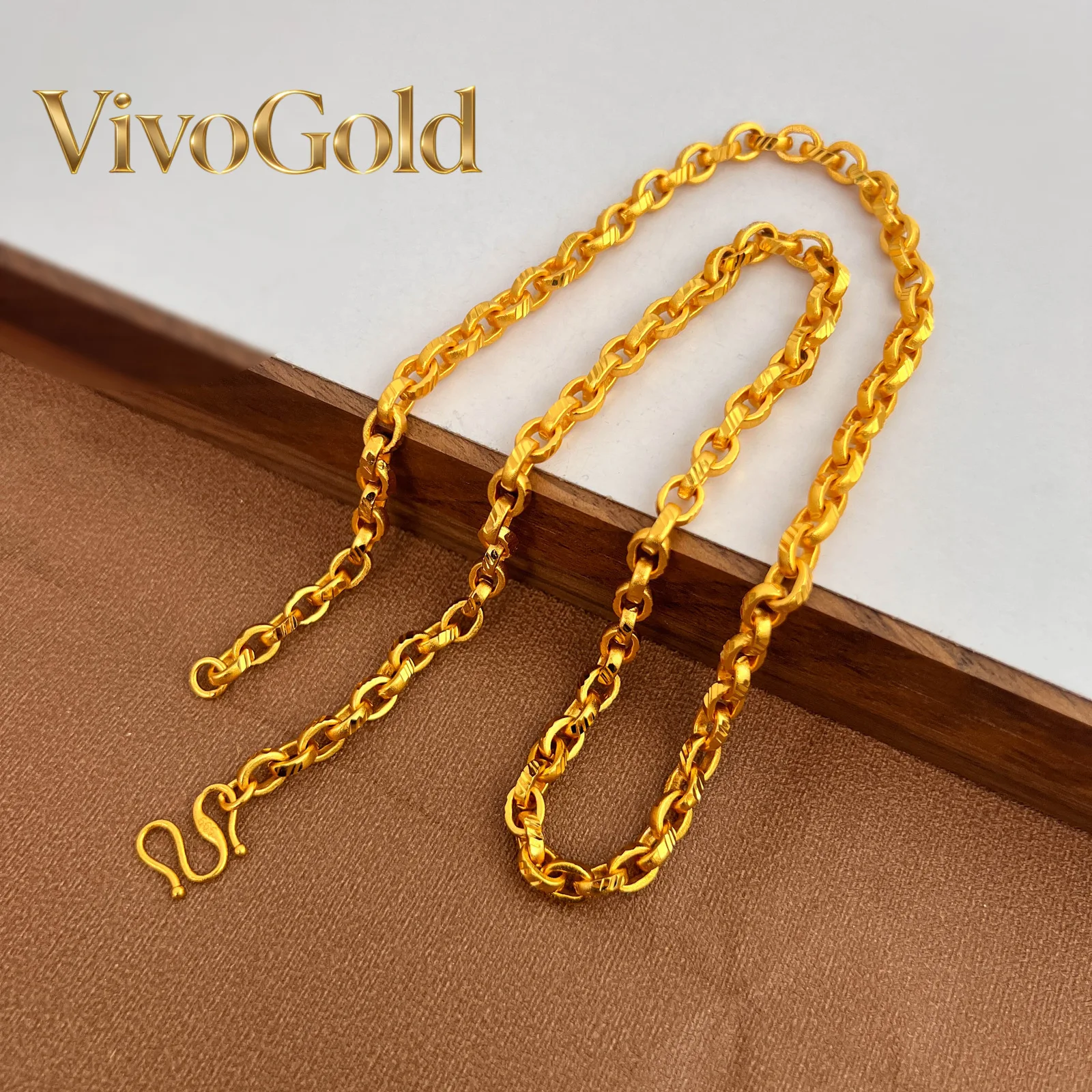 

Модное и роскошное ожерелье VivoGold из настоящего 24-каратного золота с круглой подвеской-пуговицей, унисекс, золото au9999, универсальное, стильное украшение.