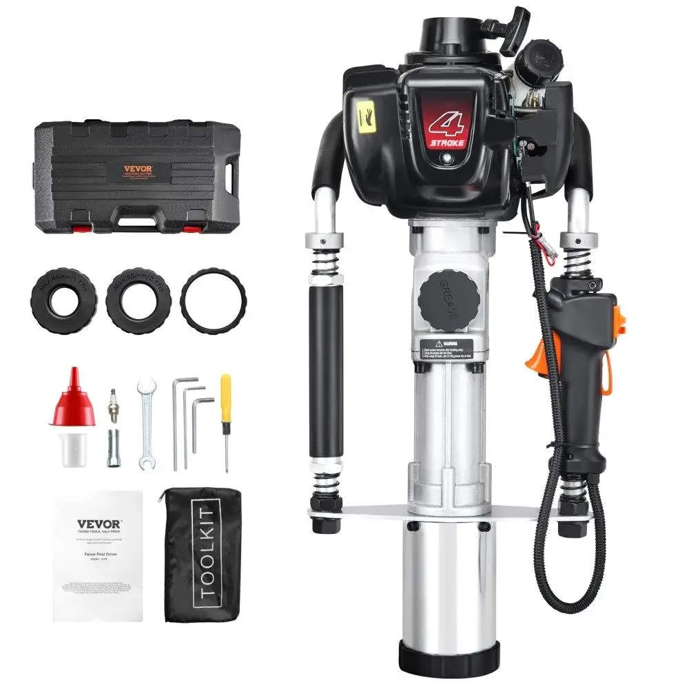 

37.77cc Gas-Powered 4-Stroke Fence Post Driver with 3 Heads