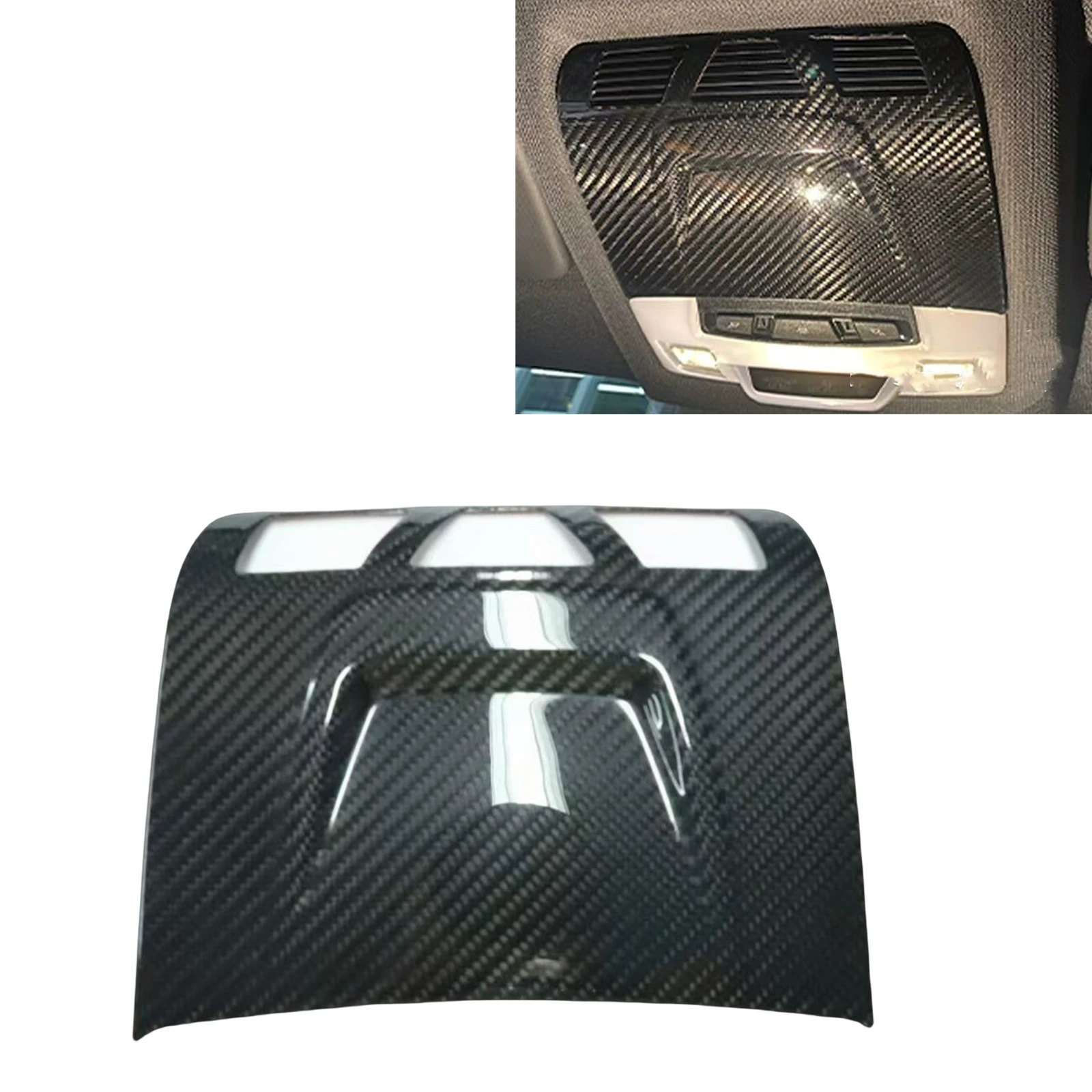 Carbon Fiber Car Interior Roof Reading Light Panel Frame Cover Trim For Toyota A90 A91 Supra 2019 2020 2021 2022 2023