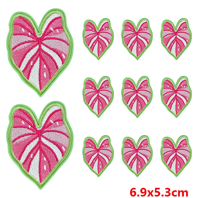 10 Pcs/lot Cartoon Plants Leaves Applique/Embroidery Patch Iron On Patches For Clothing Thermoadhesiv Patches On Clothes Badges