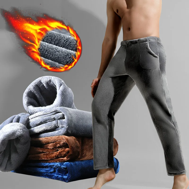 

Thermal Long Johns Plaid Pants Male Jeans Sweatpants Men's Oversize Sweatshirt Winter Capris Sets Warm Training Boys Wide Jogger