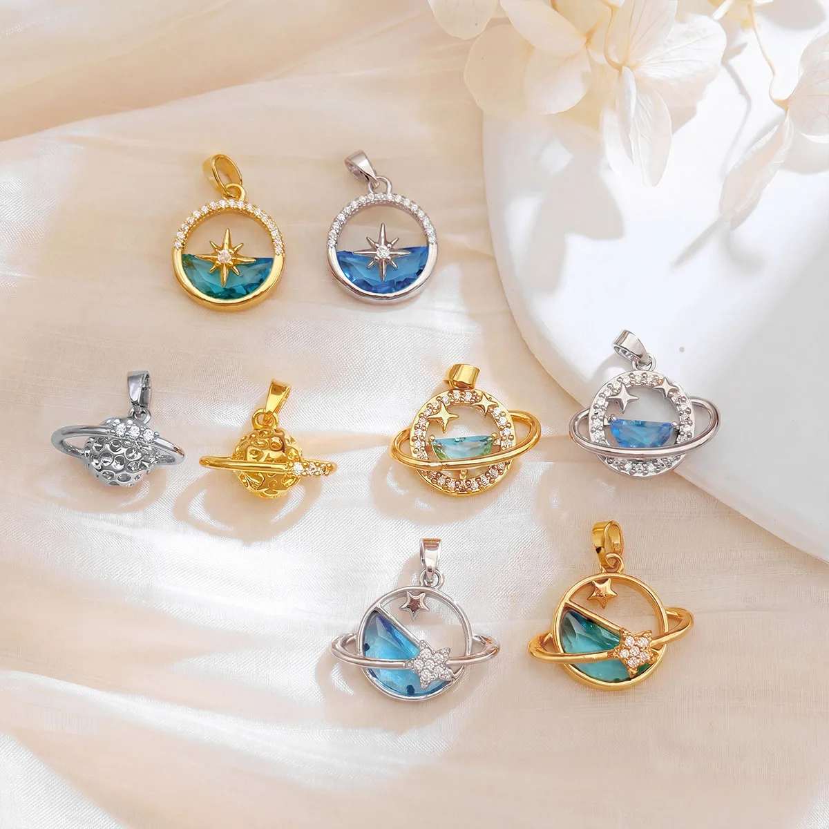 1pc Blue Planet DIY Pendant Jewelry Accessories Handmade Unique Accessories