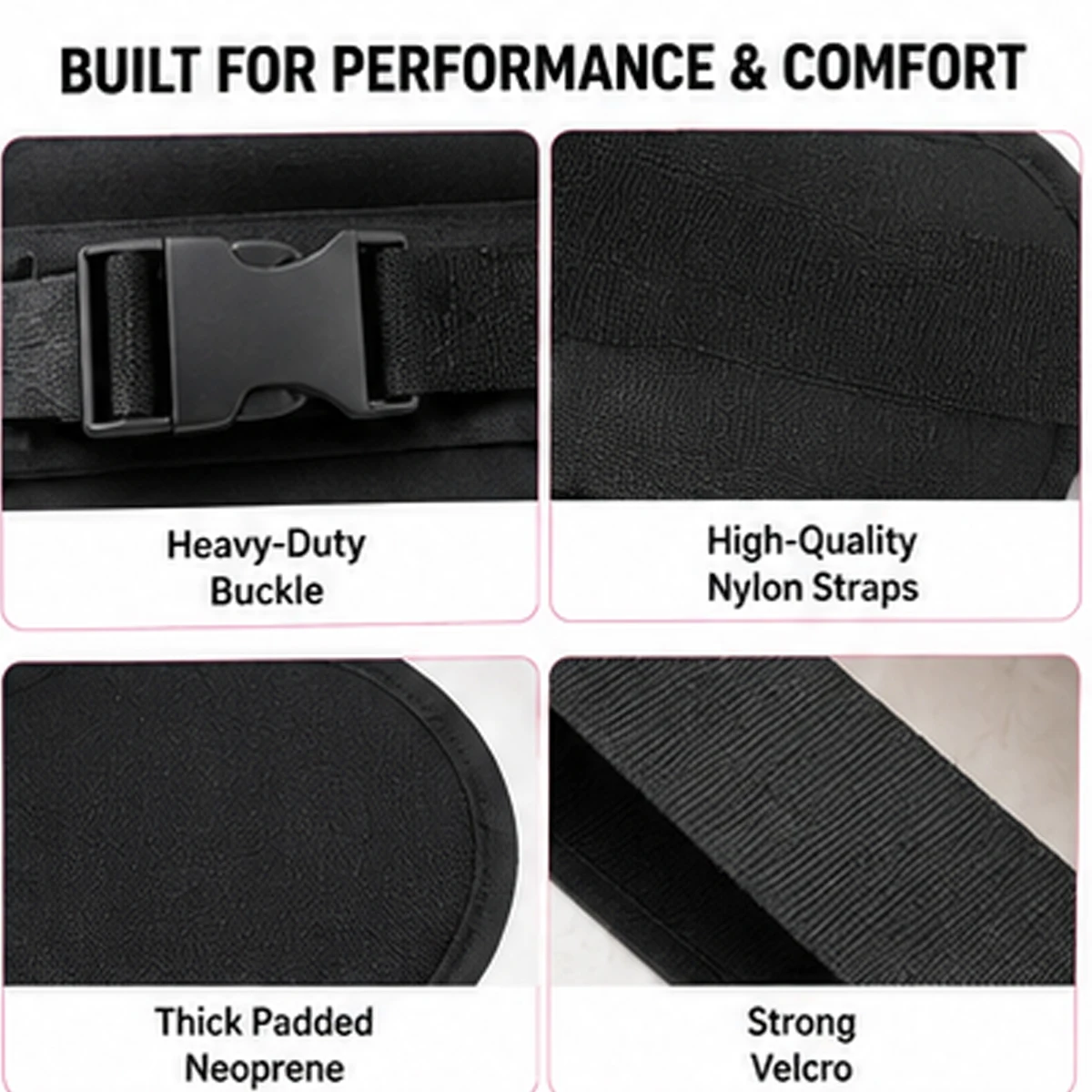 Heavy Duty Nylon Hip Thrust Belt, Adjustable Thick Padded Dumbbell Glute Workout Strap, Portable Home Gym Fitness Equipment - view 2