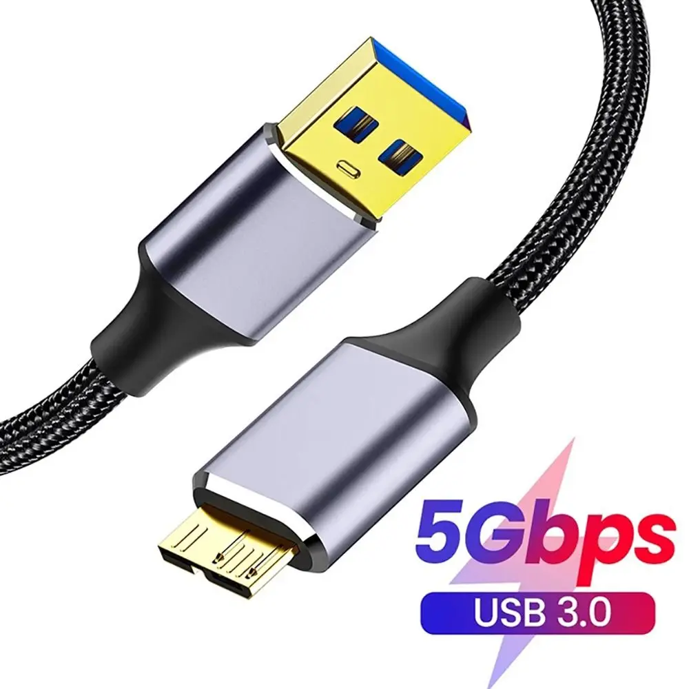 

Кабель USB 3.0 Type-A к Micro B, 5 Гбит/с, портативный компьютер, шнур передачи данных 1 м/2 м, высокоскоростной, прочный для Samsung S5/Note 3