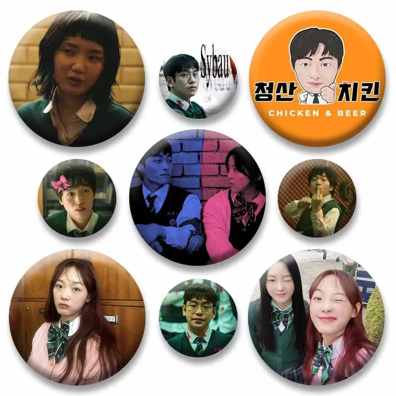 All of Us Are Dead Brooch Creative Funny TV Show Button Badges Handmade Round Enamel Pins for Clothes Backpack Accessories Gifts
