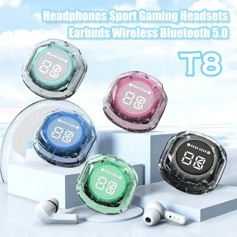 NEW T8 TWS Wireless Earphone Bluetooth 5.3 Headphones Sport Gaming Headsets Noise Reduction Earbuds Bass Touch Control for phone