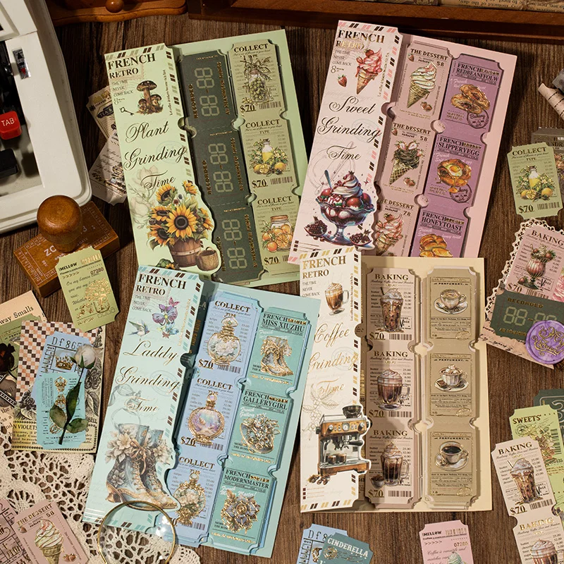 40 قطعة بيل التسمية خمر دفتر الأستاذ DIY بها بنفسك المواد ملصق مذكرات غير المرغوب فيه مجلة الديكور العلامة اشي ملصقات ألبوم سكرابوكينغ #2