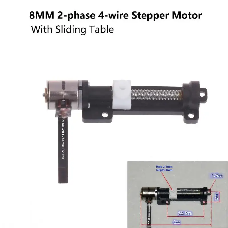 【H】1Pcs 8mm 2-phase 4-wire Precision Stepper Motor Tiny DC 5V 14mm Planetary Gearbox Gear Stepper Motor Screw Metal Slider Nut