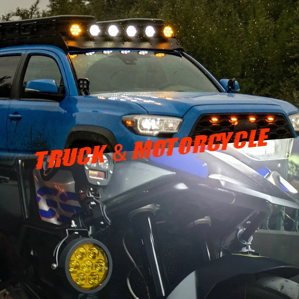 TCYATO 4.5 Inch 120W High Bright LED Spotlight Work Fog Light Motorcycle  Offroad 4x4 ATV Accessories Two-color Searchlight
