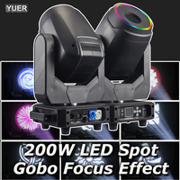 200W LED Moving Head Light Beam Spot Focus Atomization With Gobo 14 Pattern LED Ring High Brightness Stage Light Disco Nightclub