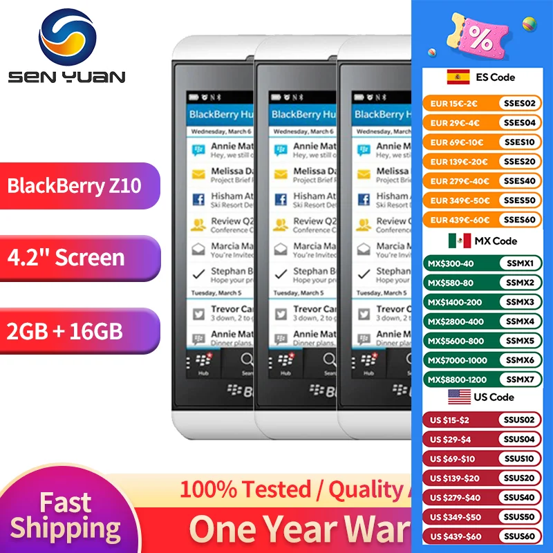 Original Blackberry Z10 4G Mobile Phone 4.2