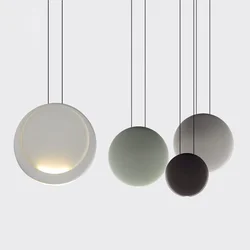 Nordic Bar Led Pendant Light Modern Sofaside Drop  Round Resin Lustre Hanging Lamp Dining Room    Fixtures