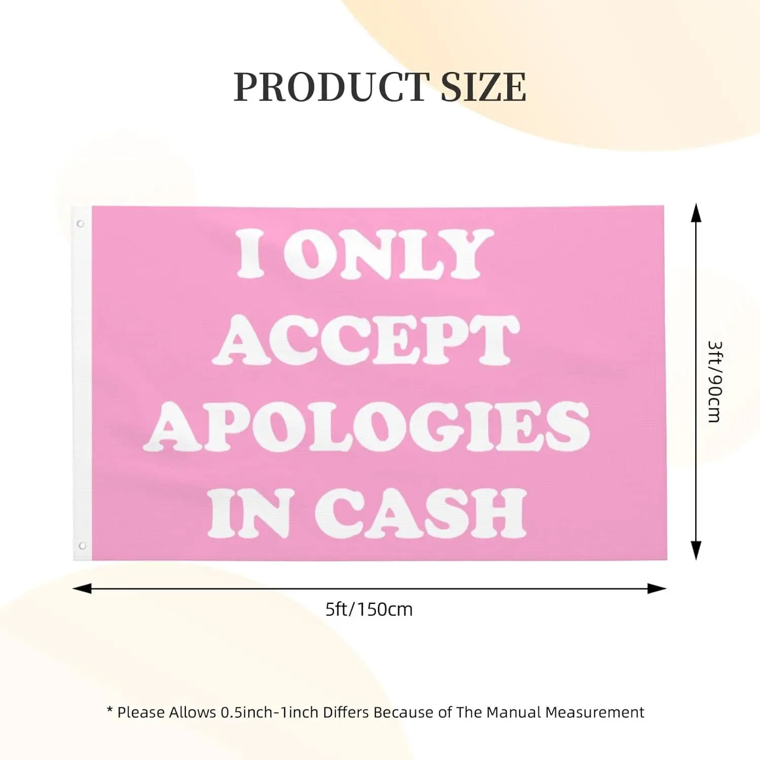 Flagicts 100% Polyester I Only Accept Apologies In Cash Flags