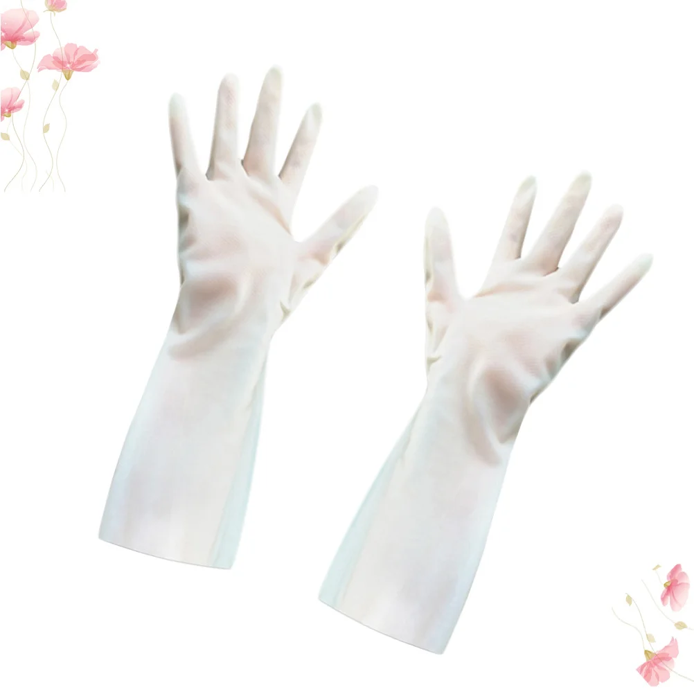 

2 Pairs of Rubber Dishwashing Gloves Waterproof Kitchen Cleaning Gloves Hand Protector Glove - Size XL