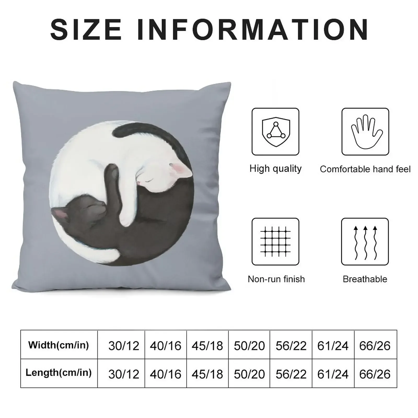 Yin Yang Balancing Cats Throw Pillow luxury decor New year Cushion Cover Luxury pillow