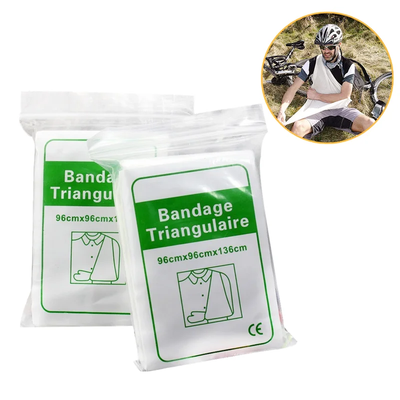 

1pc Non-woven Fabrics First Aid Bandage Triangulaire for Outdoor Sports Wound Dressing Arm Hand Fixing Bandage 96*96*136cm
