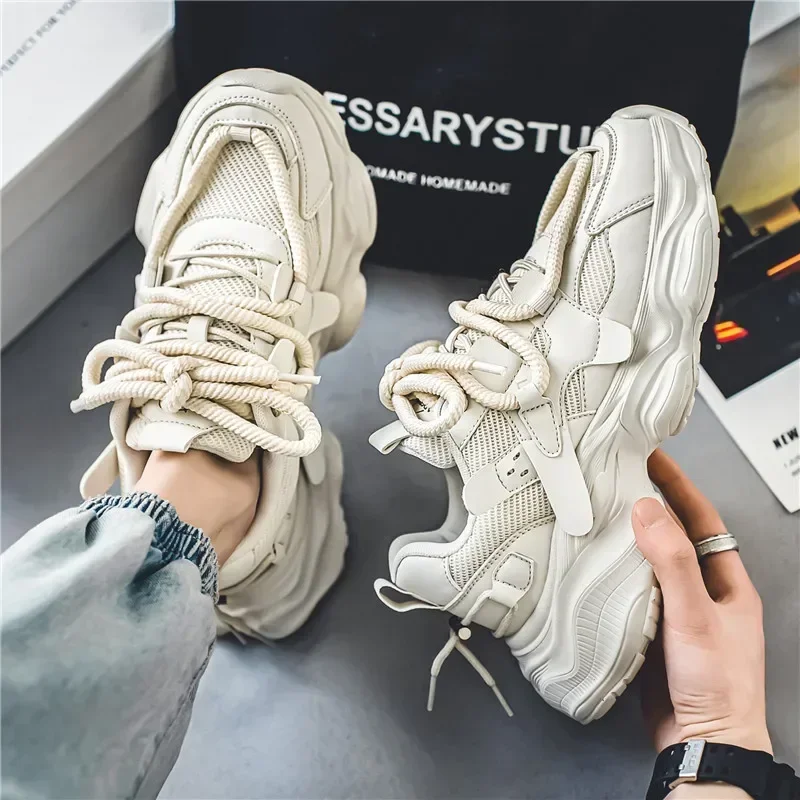 

Мужская повседневная трендовая универсальная спортивная обувь с дышащей сеткой, новинка 2024, удобная и противоскользящая спортивная обувь на толстой подошве