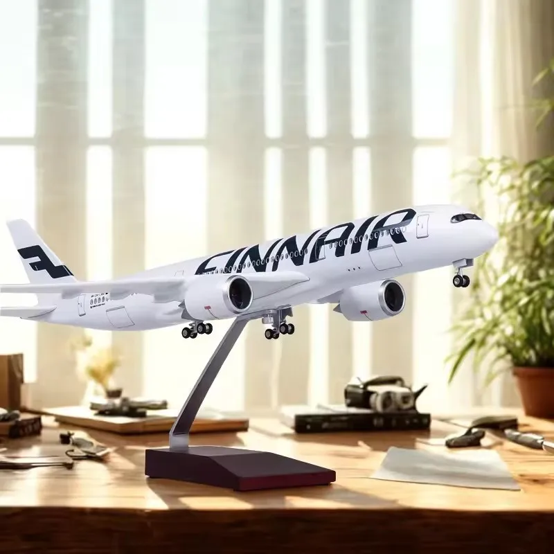 

New 1/142 Scale Model FINNAIR Airline Diecast Resin Airplane Airbus A350 With Light and Wheel Collection Display Decoration Fan
