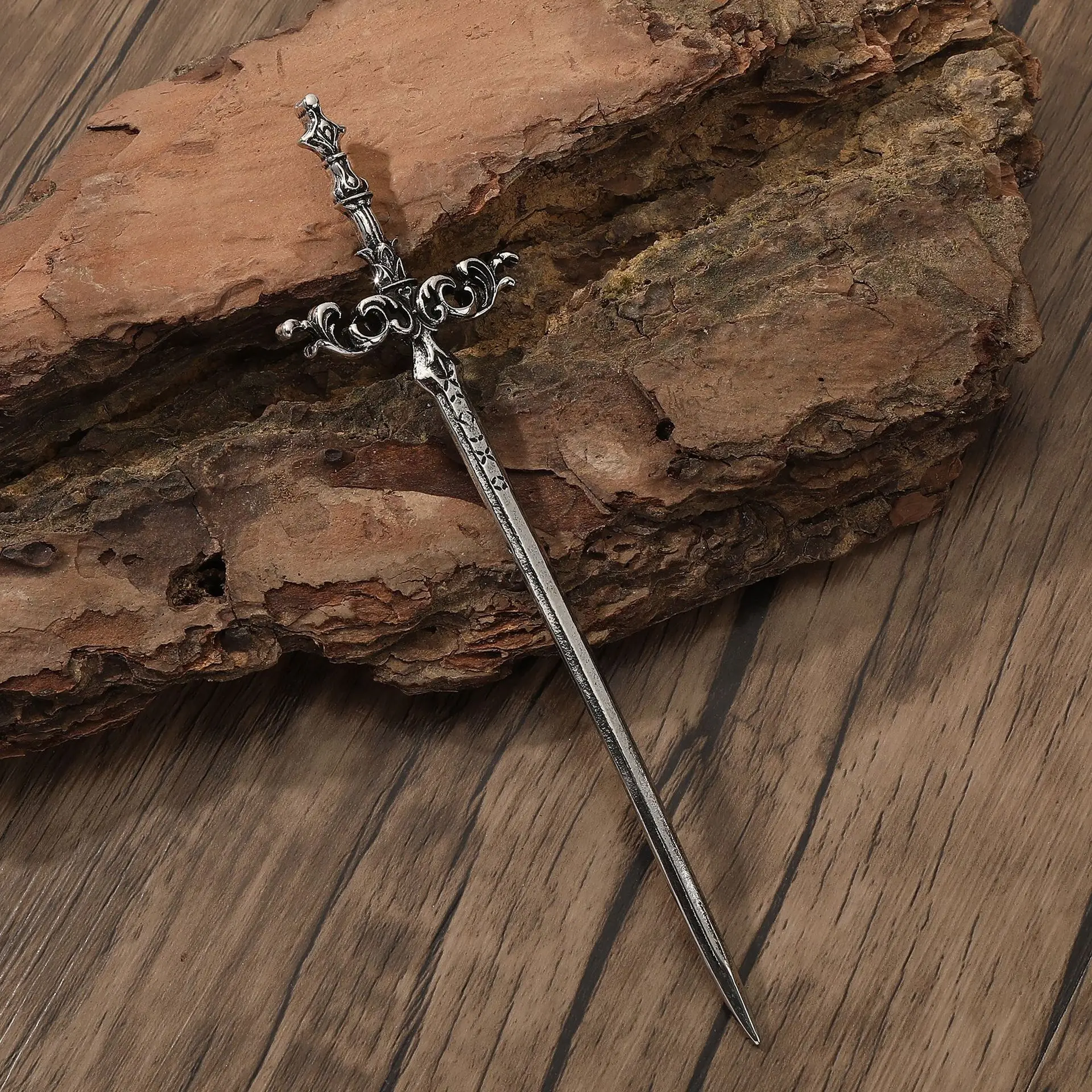 Viking Nordic Rune Sword Hair Stick Vintage Wave Hair Pin Gothic Hair Bun Accessory Cosplay Party