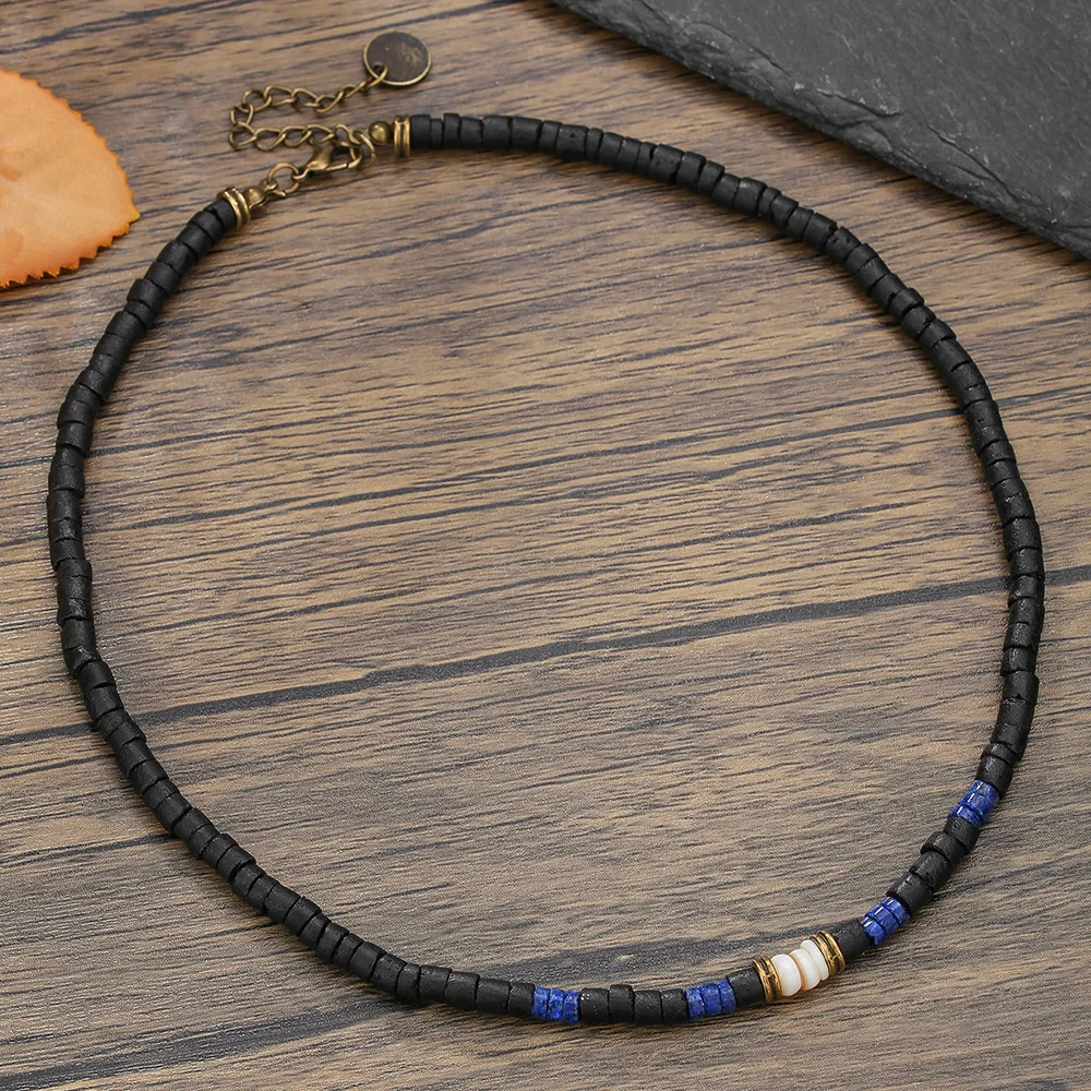 Böhmische Herren-Halskette aus handgefertigten Holzperlen, Hip-Hop-Retro-Schmuck, trendige Party-Accessoires – Detail 4
