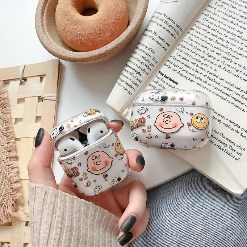 Śliczne etui Snoopy do airpodów 1 2 3 słuchawki Coque PC twardy zestaw słuchawkowy do Apple Airpod Pro 2nd Fundas słuchawki bezprzewodowe Box