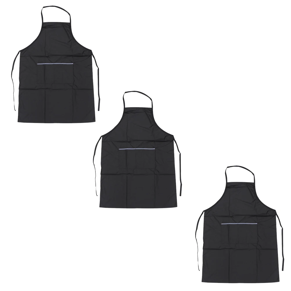 

3pcs Waterproof Barber Work Sleeveless Adult Apron With Pocket Polyester Apron For Hair Salon Supplies Household