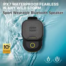 웨어러블 블루투스 스피커 IPX7 방수 휴대용 스피커 야외 스포츠 클립온 마이크 스피커 통화/음악 미니 사운드 박스