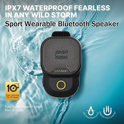 Imagen 1 del producto Altavoz Bluetooth portátil IPX7 altavoces portátiles impermeables deporte al aire libre micrófono con Clip altavoz llamadas/música Mini caja de sonido