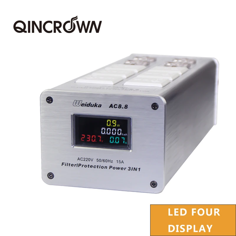 

Weiduka AC8.8 3000W LED Display US Audio Power Filter Purifier Conditioner Lightning Protection AC Power Socket