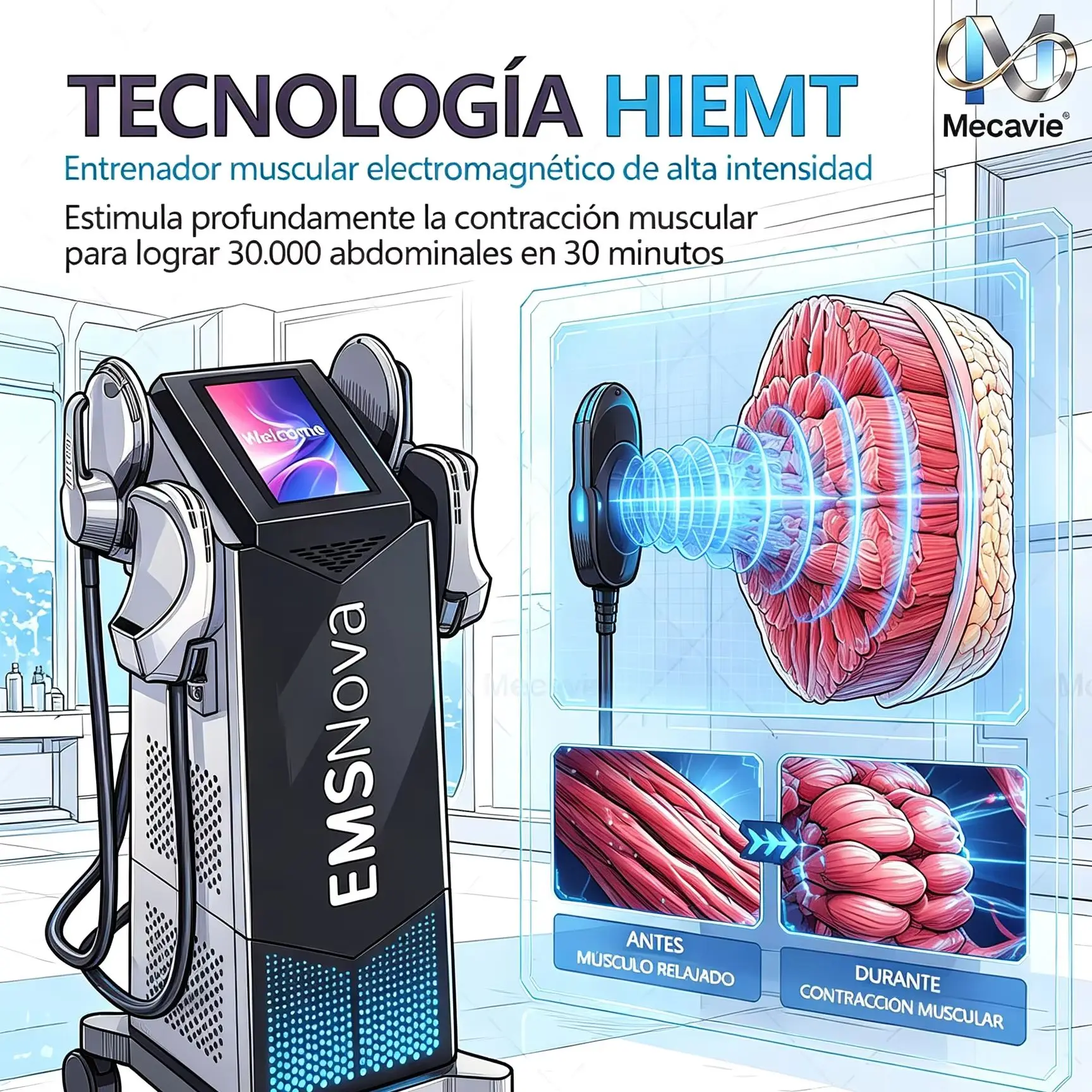 HIEMT EMS Body Sculpting Machine 6500W High Intensity Electromagnetic Muscle Trainer Non Invasive Body Contouring Equipment with Dual Applicators for Abs Buttocks Arms Legs Beauty Spa Salon Clinic Muscle Stimulation Body Shaping System for Men Women Elite