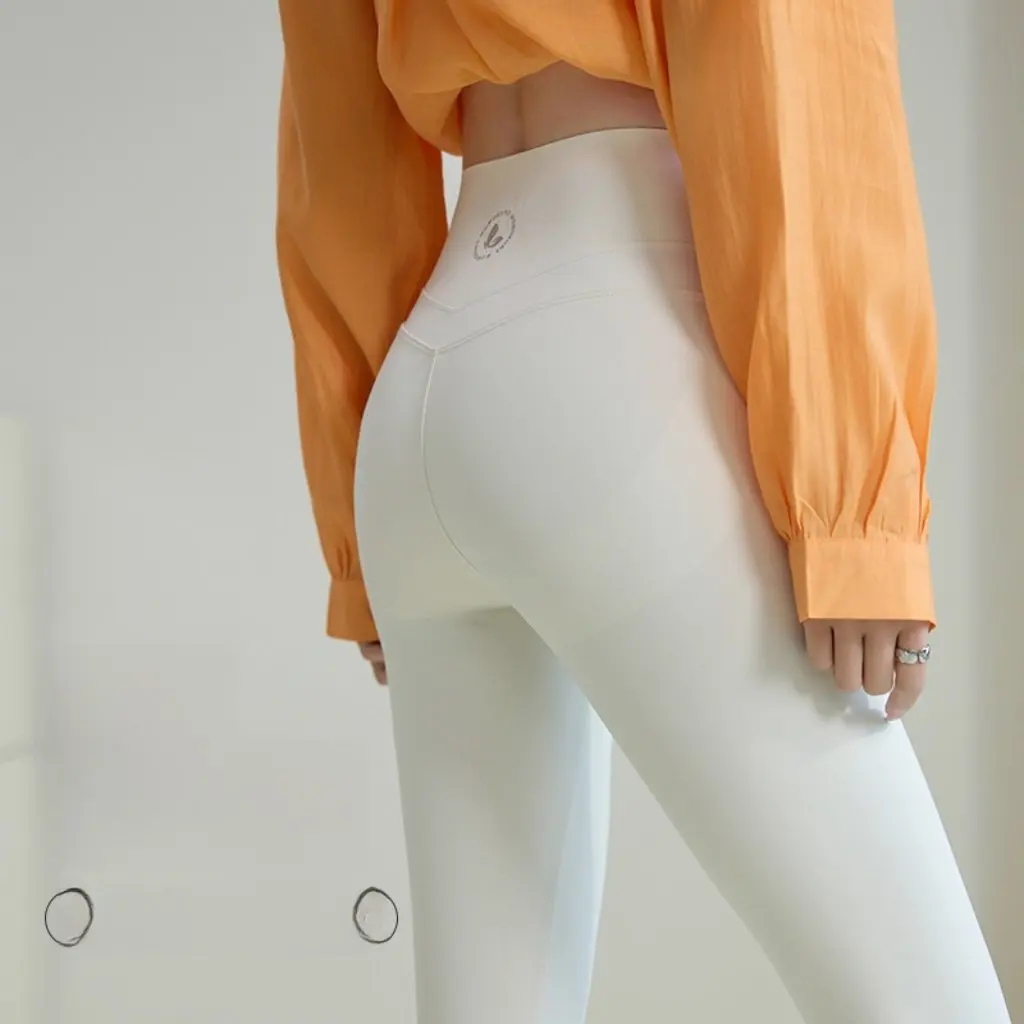 

Women's High Waist Shark Pants Double V Zero Sense New Spring Outfit No Hanging Flip Leggings Yoga Trousers