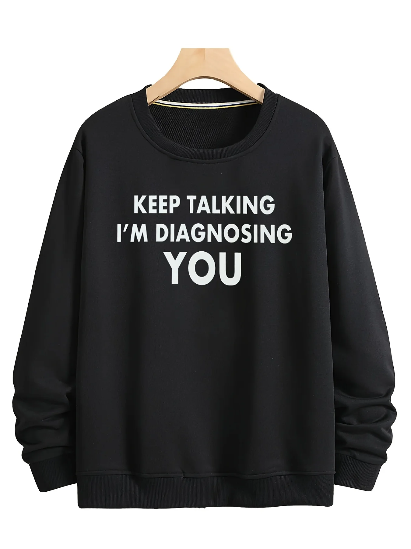 حافظ على التحدث، أنا تشخيصك، سترة بغطاء للرأس مطبوعة برقبة دائرية، أكمام طويلة مرنة للربيع والخريف، كاجوال منقوشة #1