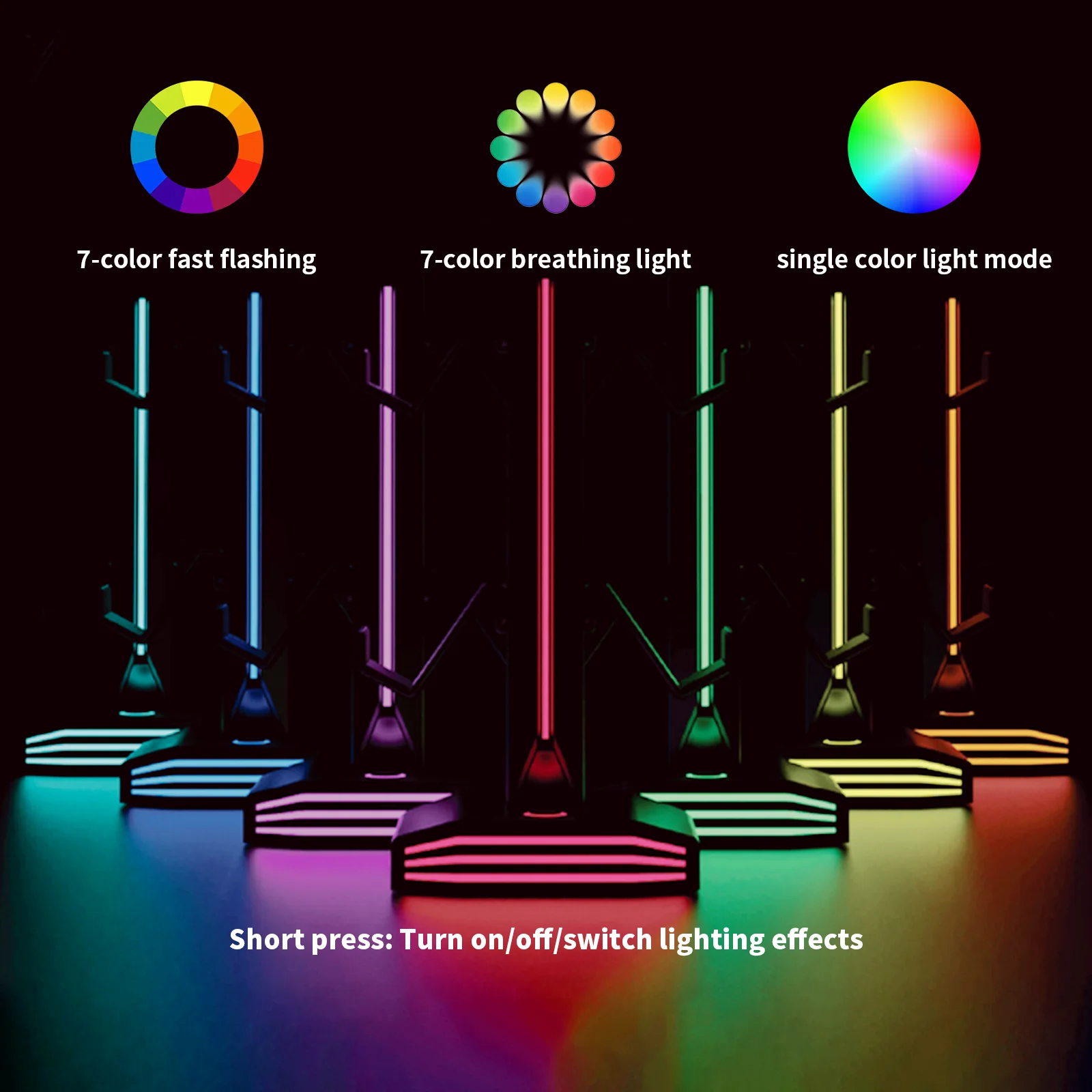 REMANK RGB Game Controller Stand Holder Rack For PS5 PS4 Xbox with 9 Light Modes 2 USB Charging Desk Headphone Holder Stand Hook view 2