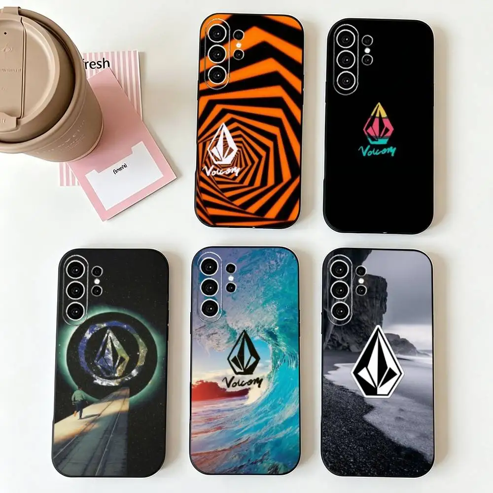VOLCOM Style SportS-ss  Phone Case Black Silicone Soft For Samsung S26,S25,S24,S23,S22,S21,S30,Ultra,Plus,Fe,Lite