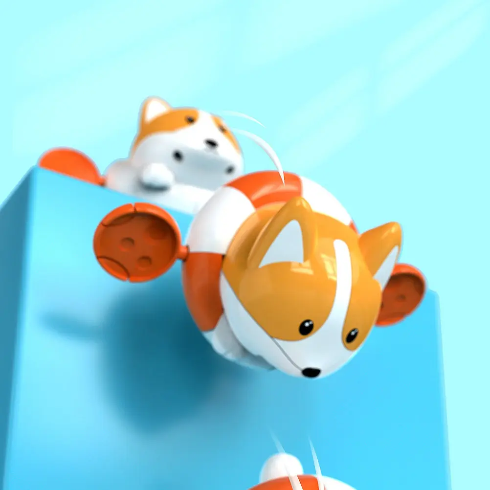 Adorable Baby Bath Plaything Corgi Dog Shape Smooth Edges Infant Bathing Water Companion Kids Pool Playtime Essential