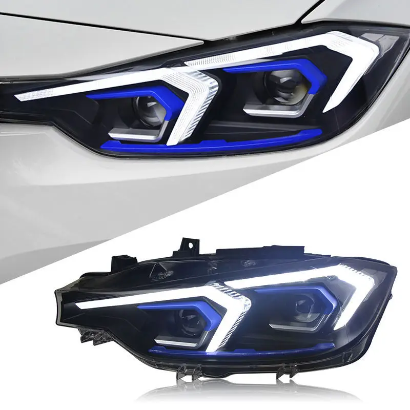 

Светодиодные фары в сборе с ДХО и линзой проектора для BMW 3 серии F30 2013-2018 F35, модифицированные, улучшенные, Plug and Play