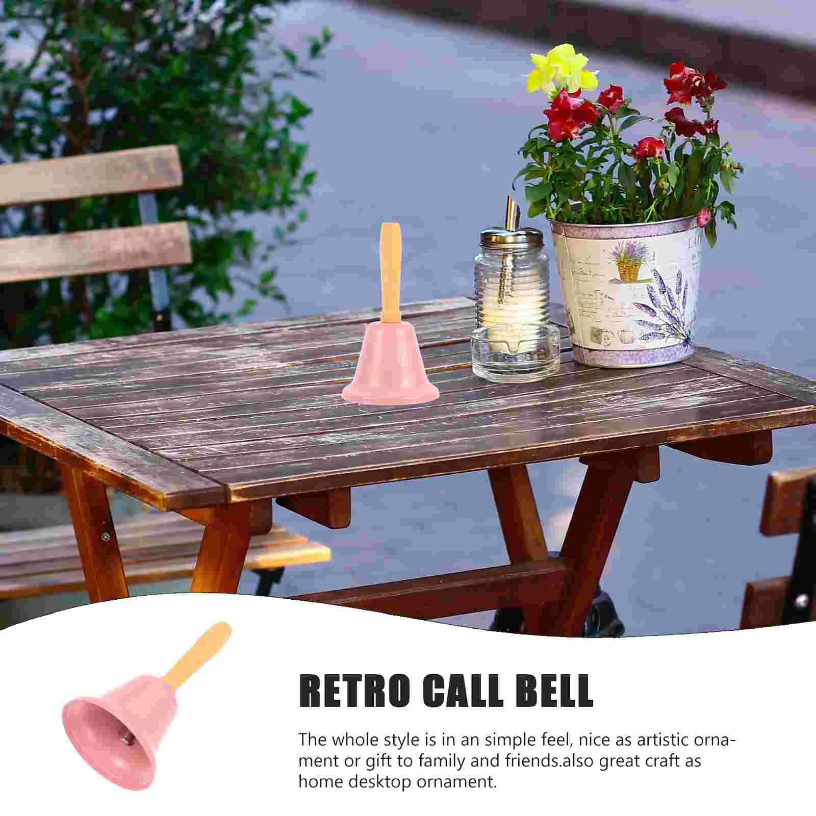 Christmas Decorations Bells for Crafts Mini Desk Metal Gifts Home Supplies Accessories Wood Handle Manual Restaurant Bar