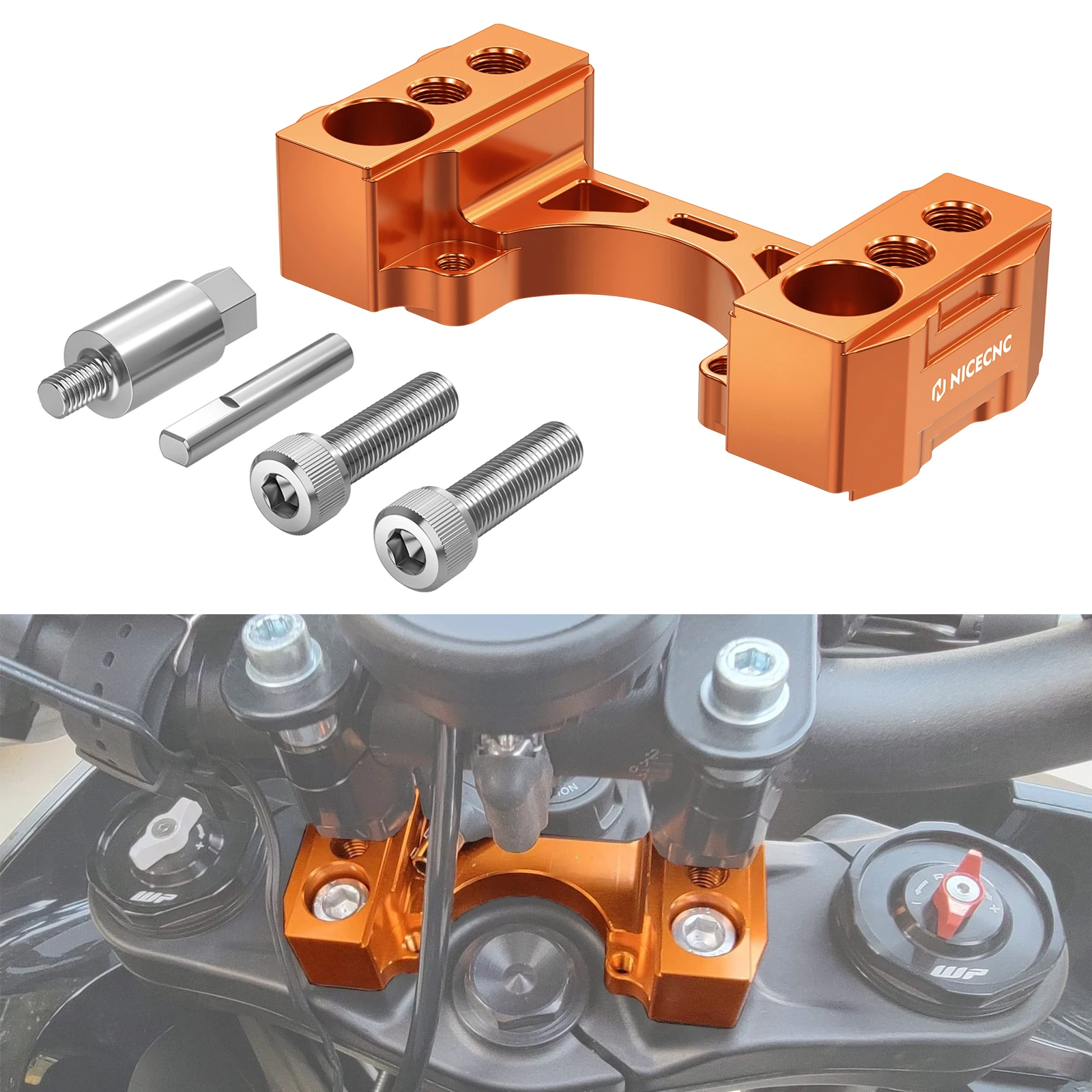 

For 2022-2023 Husqvarna Norden 901 Steering Damper Mount 1" Handlebar Riser Kit for KTM 790 ADV 890 Adventure/R/Rally 2019-2024